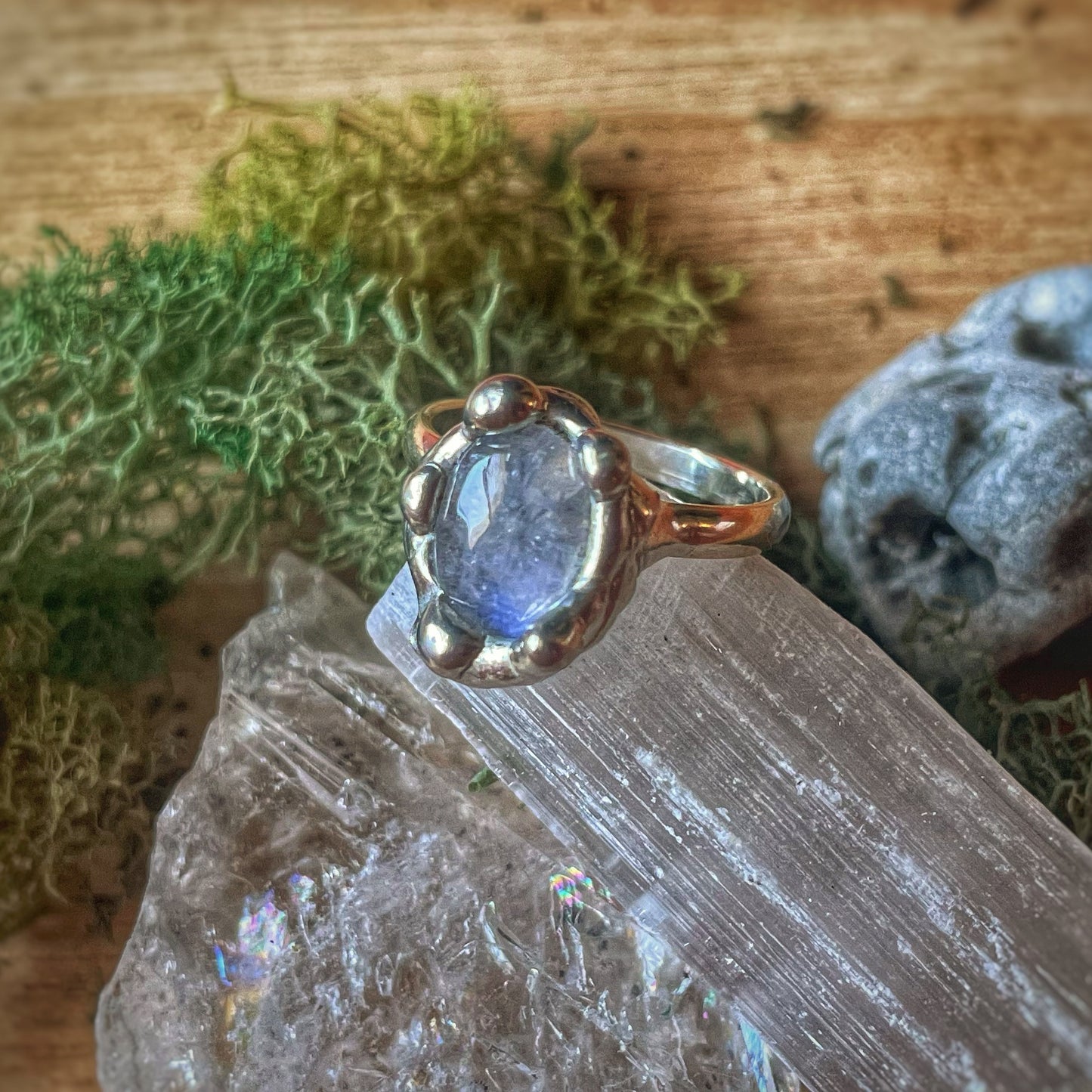 7 Moonstone Silver Ring