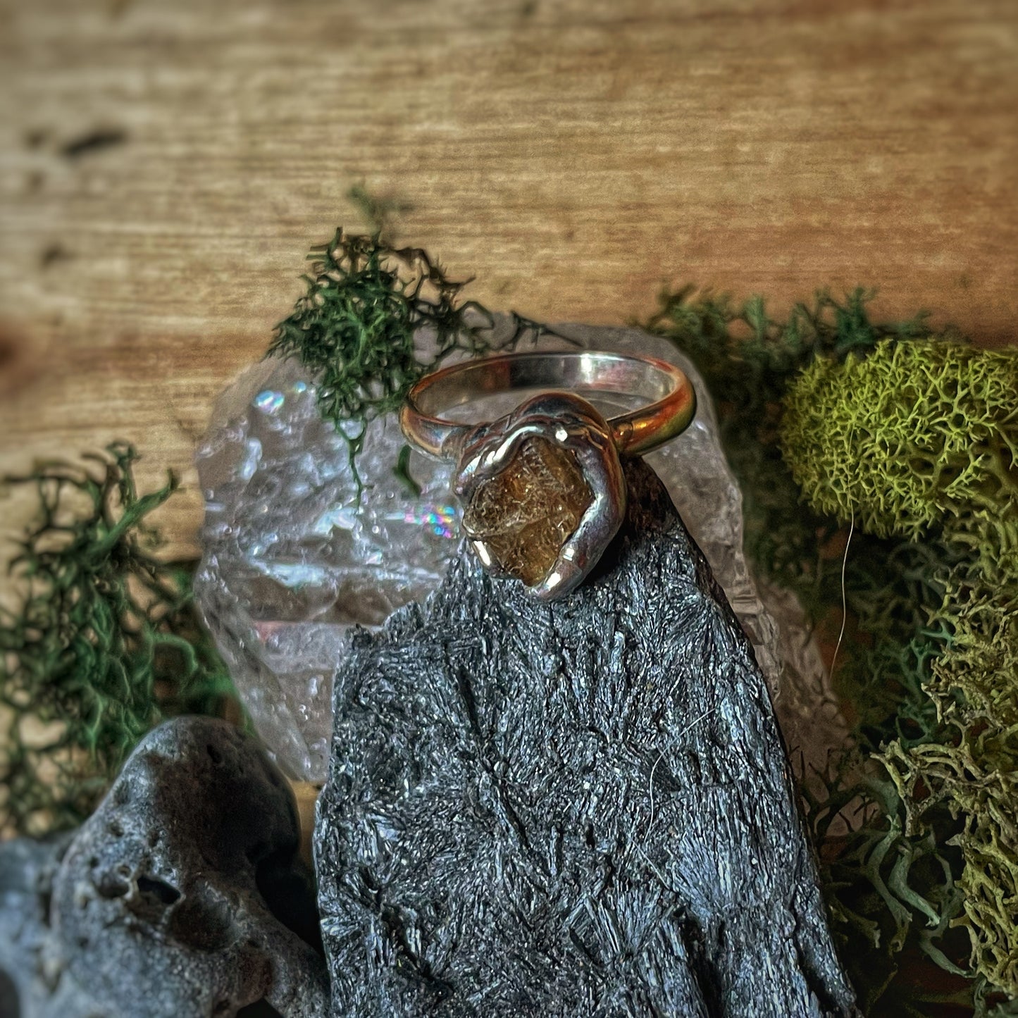 3 Citrine Silver Ring