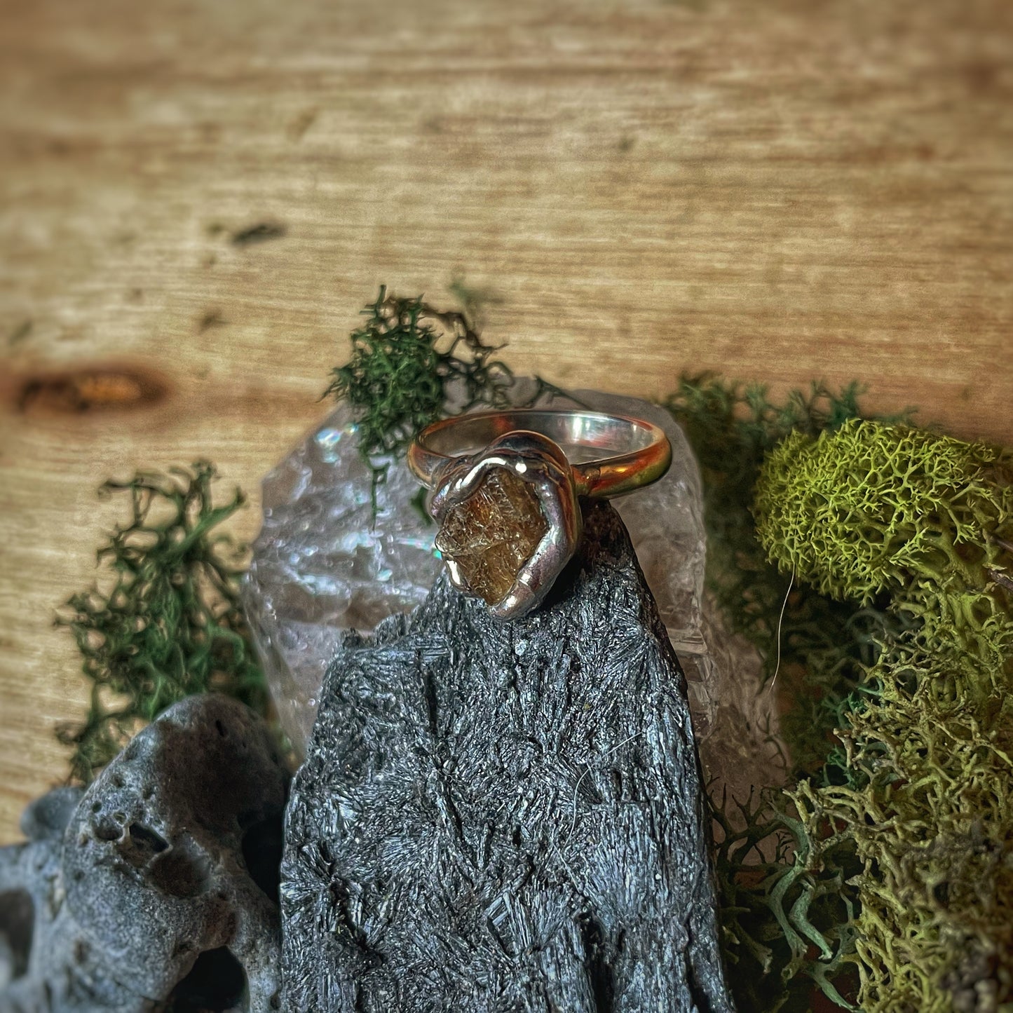 3 Citrine Silver Ring