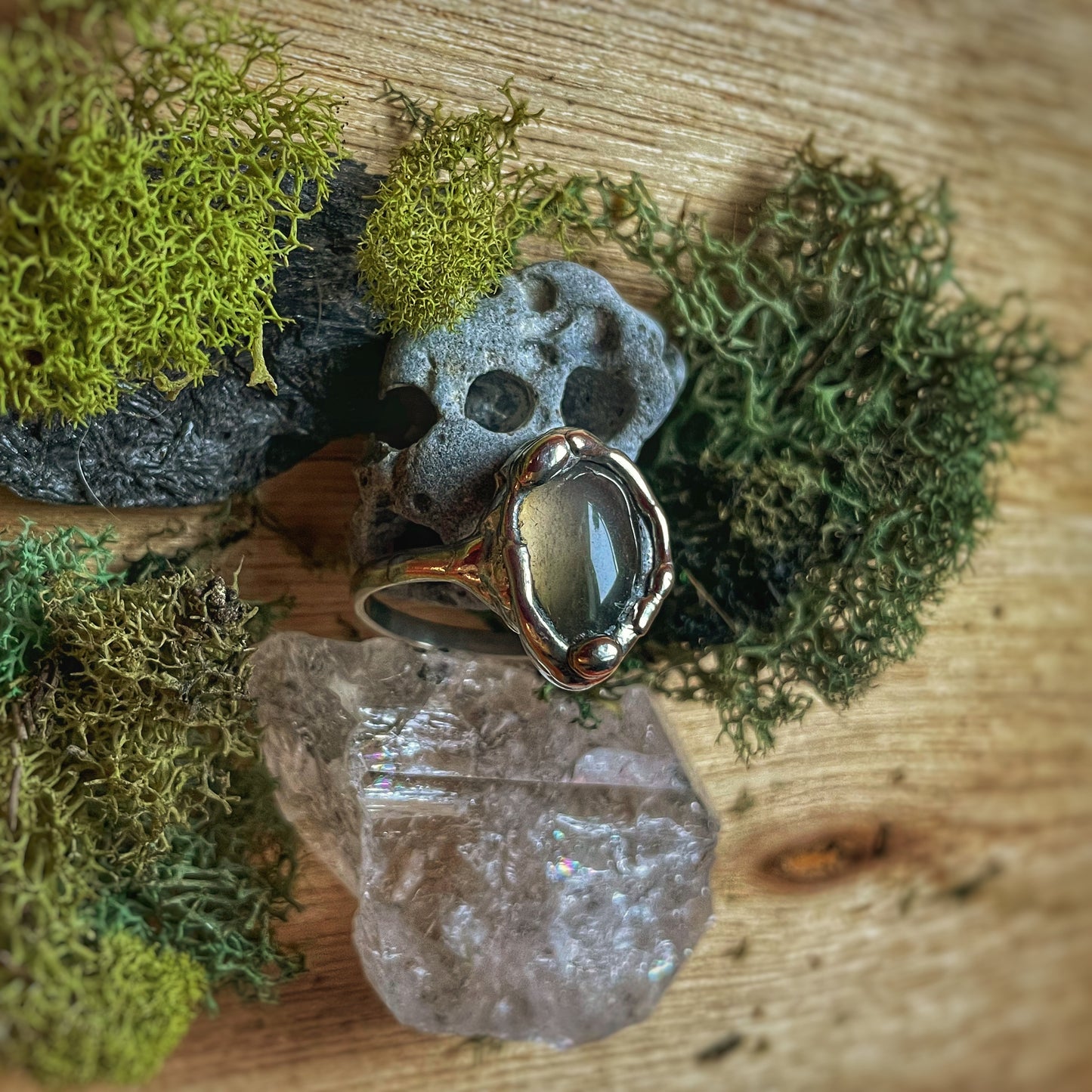 11 Mystery Stone Silver Ring