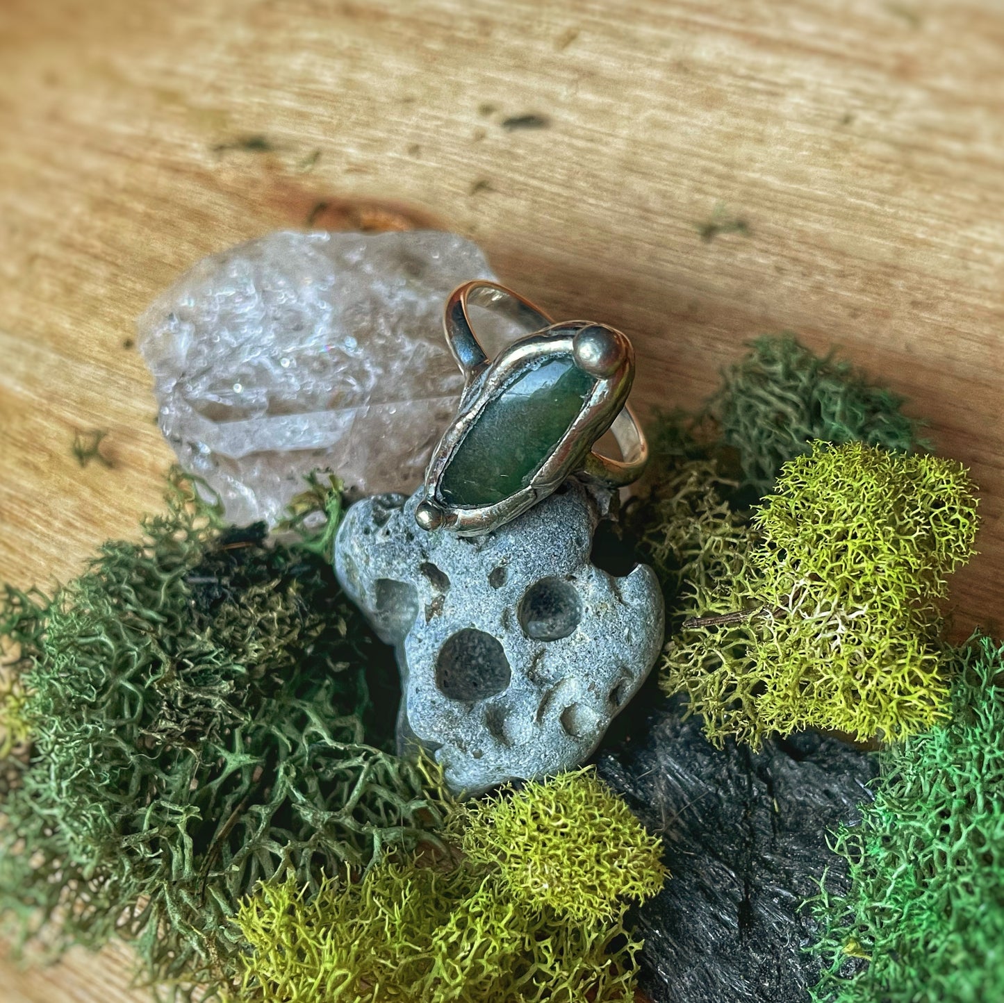 9.5 Verdite Silver Ring