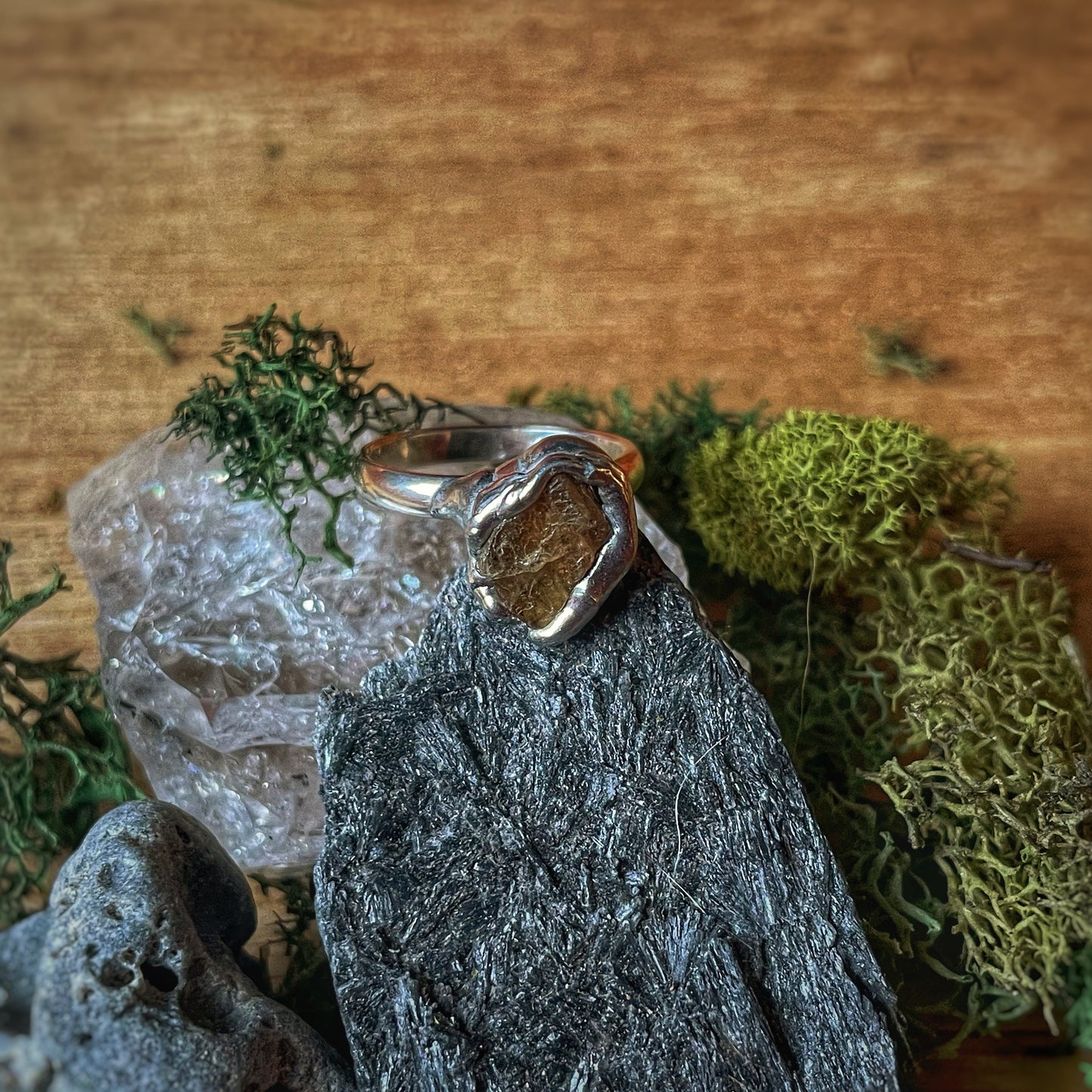 3 Citrine Silver Ring