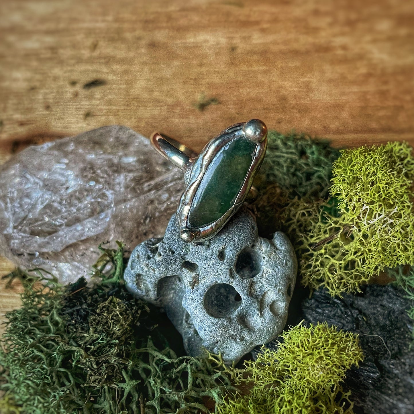 9.5 Verdite Silver Ring