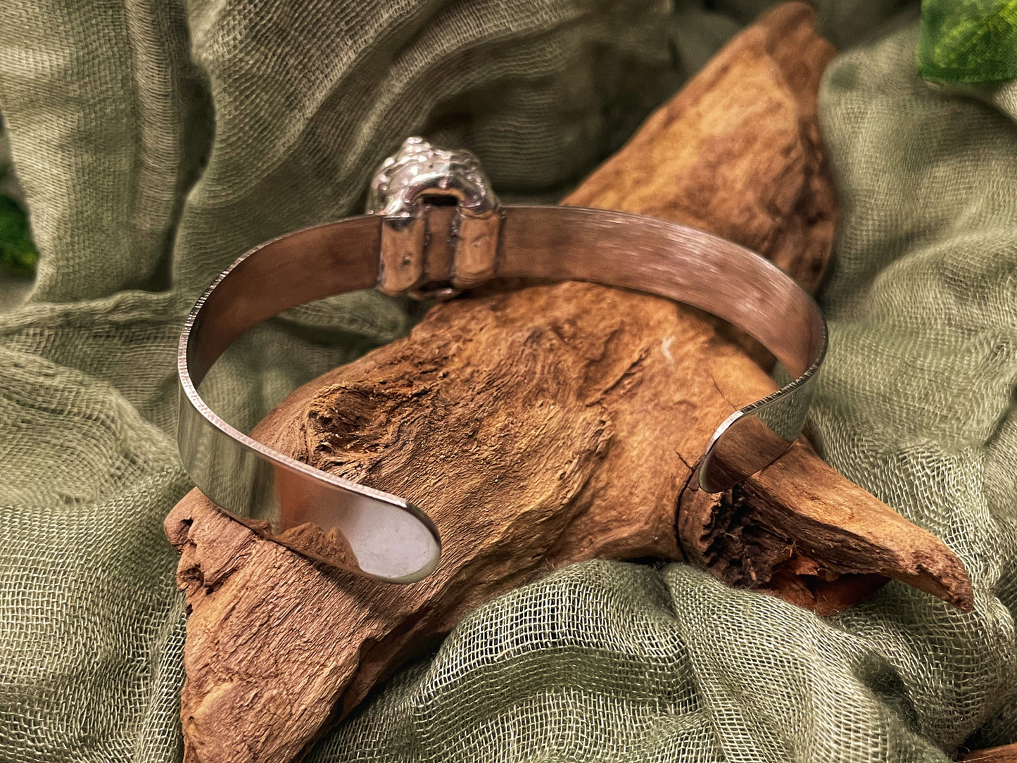 Ruby Fuchsite Bracelet: Adjustable Cuff Style