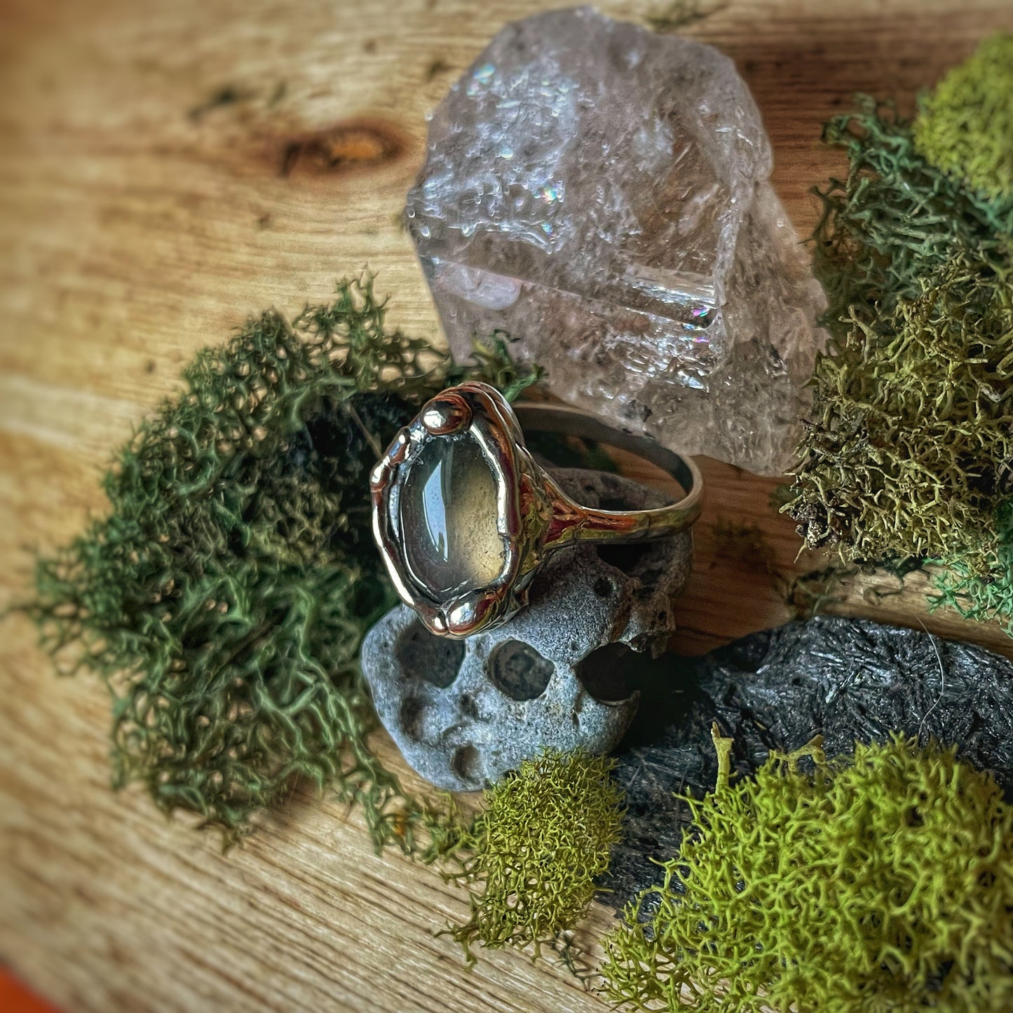 11 Mystery Stone Silver Ring
