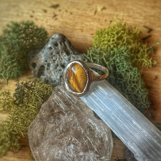 8 Tiger’s Eye Silver Ring
