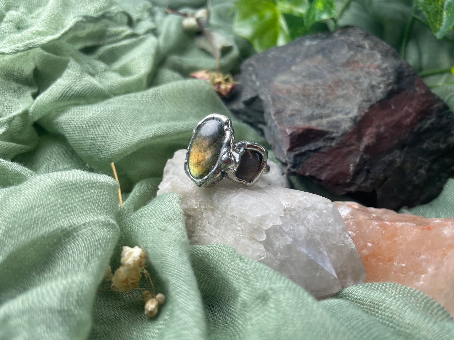 Size 12 Double Labradorite Ring
