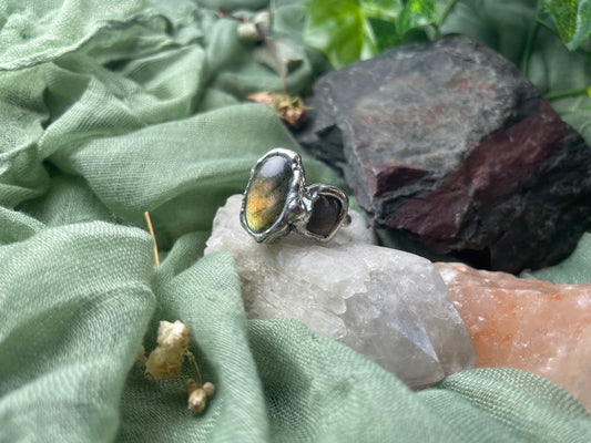 Size 12 Double Labradorite Ring