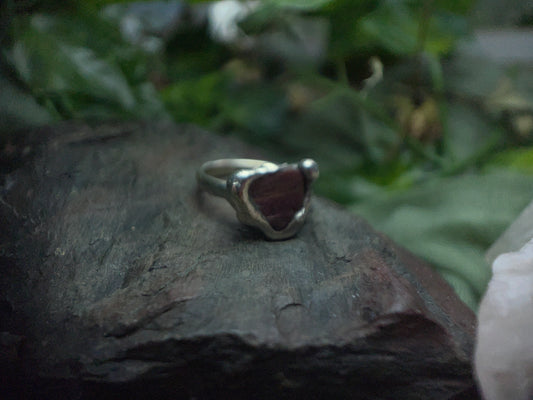 Size 4 Raw Ruby Ring