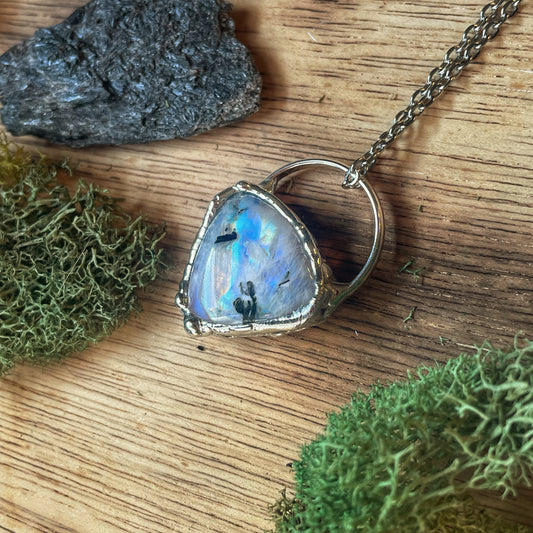 Moonstone/Black Tourmaline Necklace