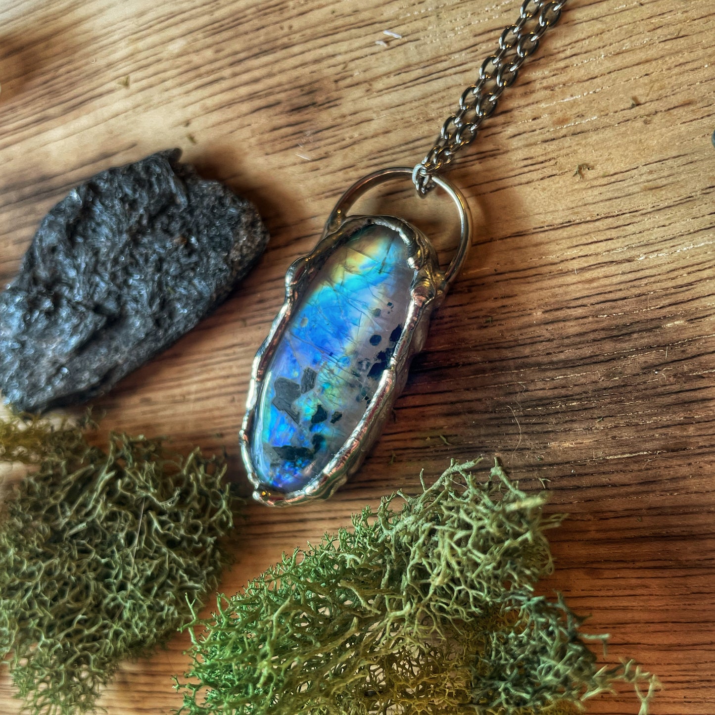 Moonstone/Black Tourmaline Necklace