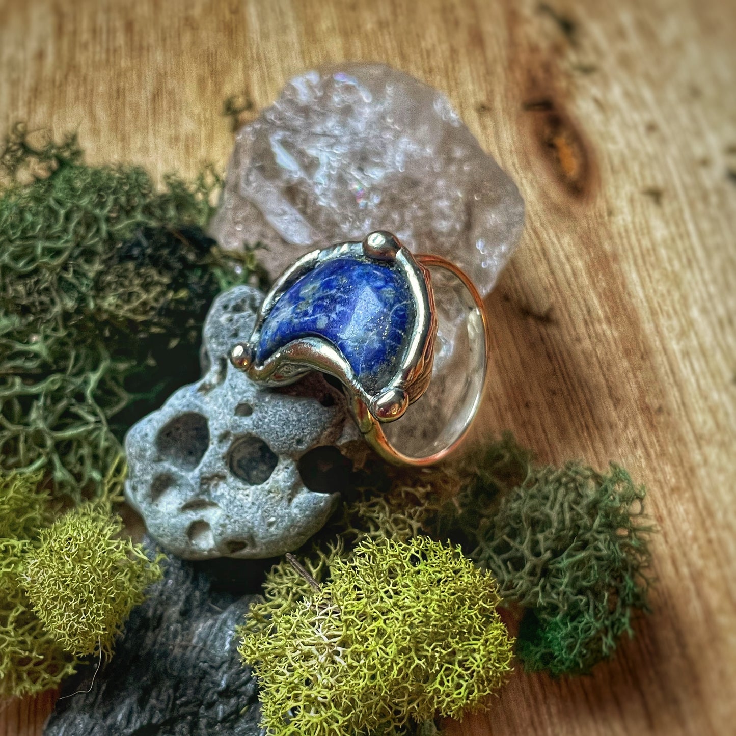 8 Lapis Lazuli Silver Ring
