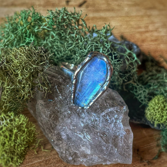 8.5 Coffin Moonstone Ring