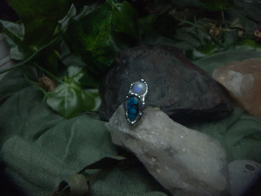 Size 7 Moonstone/Turquoise Ring