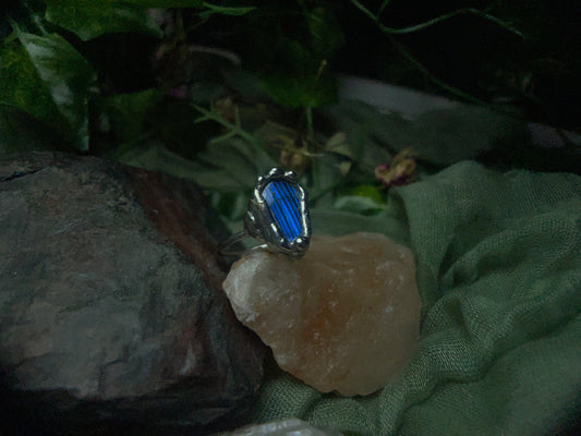 Size 8 Coffin Labradorite Ring