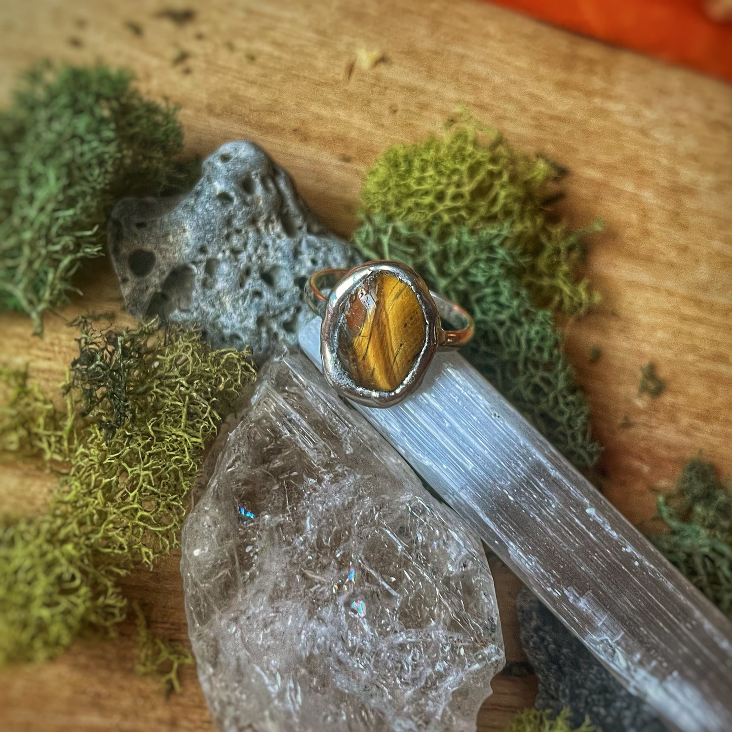 8 Tiger’s Eye Silver Ring