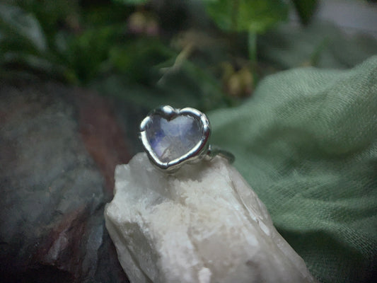 Size 5 Moonstone Heart Ring