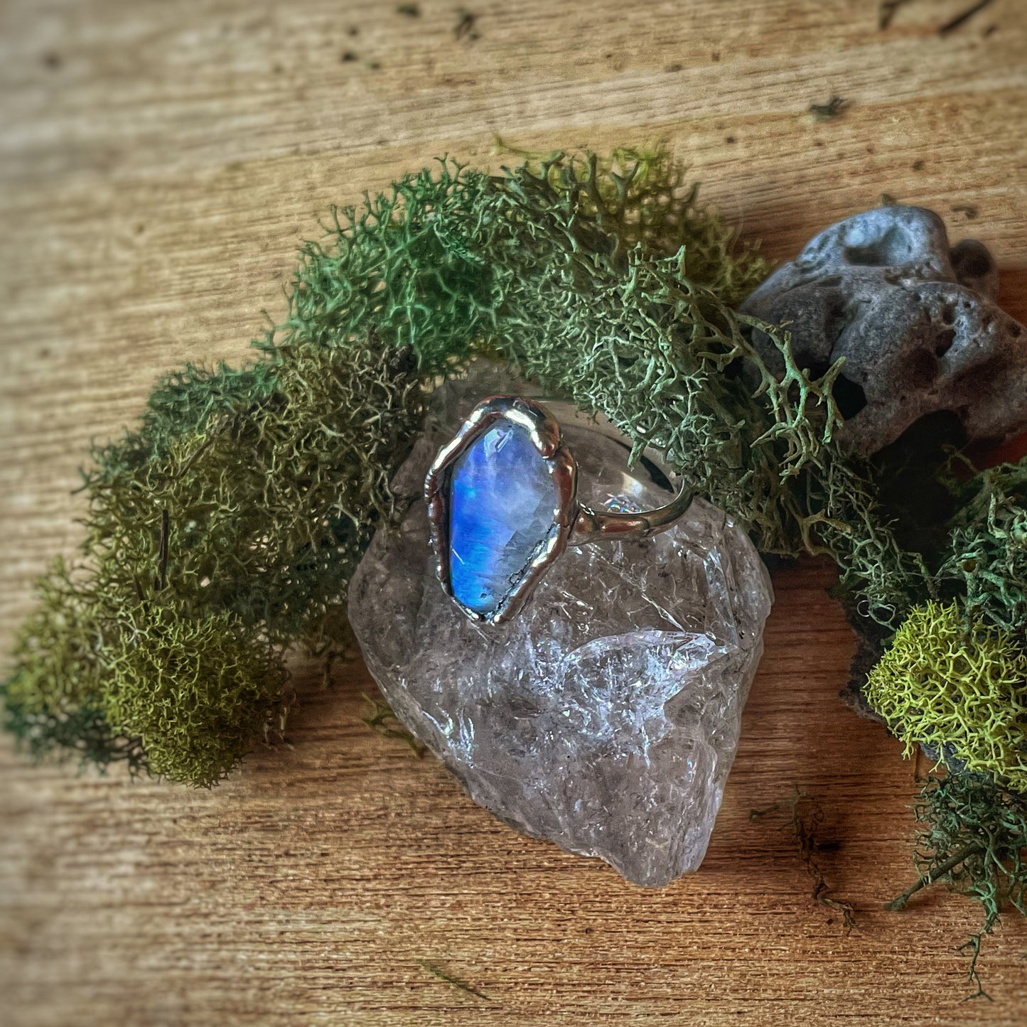 8.5 Coffin Moonstone Ring
