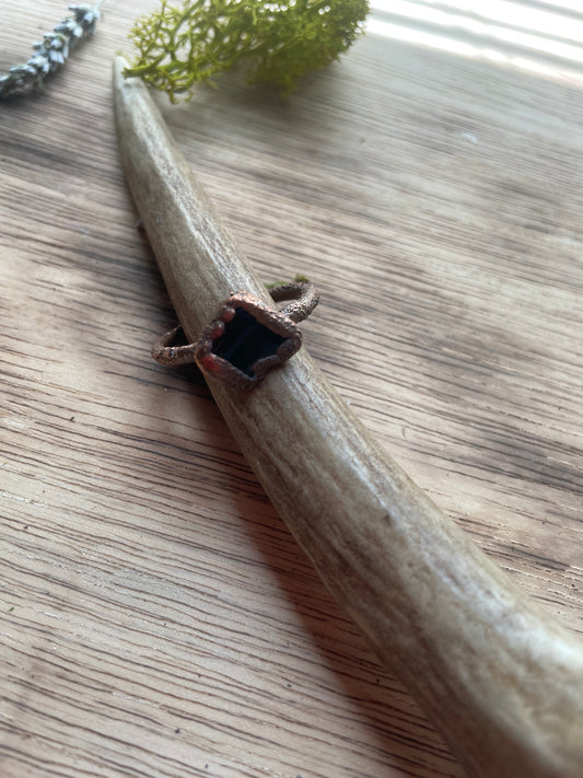 12.5 Obsidian Copper Ring
